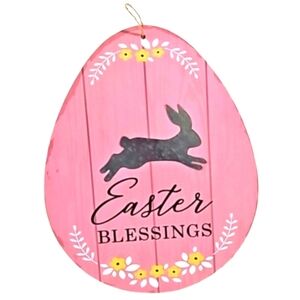 Hand Crafted Handmade Easter Wall decor Pink Botanical decor EASTER BLESSING Egg